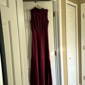 Lulus Red Long Dress with High Neck size Extra small